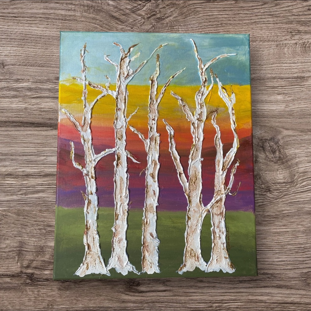 Colorful Abstract Tree Art Canvas